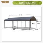 Heavy-Duty 12x25 ft Carport Canopy Shelter