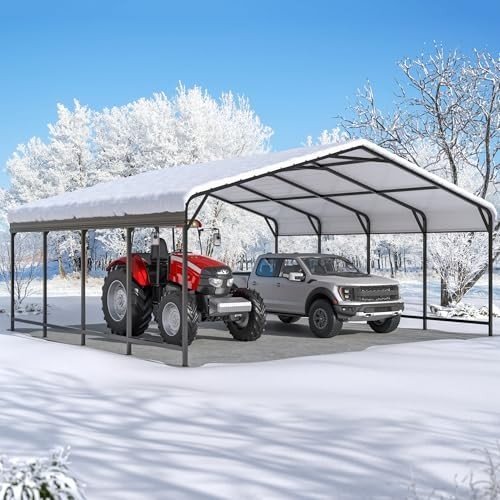 Spacious 20x20 FT Heavy-Duty Metal Carport