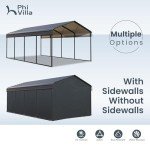 Sturdy 12x20 ft Metal Carport for Vehicles