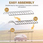 Sturdy 10x20 Metal Carport Canopy for Outdoor Storage