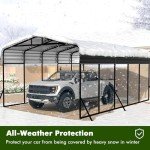 Spacious Heavy-Duty Metal Carport Canopy for Vehicles