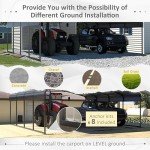 Spacious 20'x20' Metal Carport for Vehicles