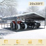 Spacious 20'x20' Heavy Duty Metal Carport