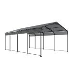 Black Metal Carport for Cars, Trucks, and Boats