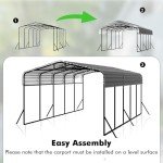 Spacious Heavy-Duty Metal Carport Canopy for Vehicles