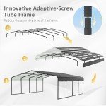 Spacious 20'x20' Heavy Duty Metal Carport
