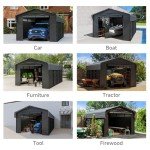 Spacious 12'x20' Heavy Duty Metal Carport