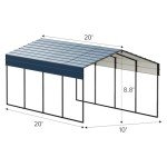 Heavy-Duty Metal Carport Canopy Shelter 10'x20