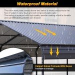 Large Heavy-Duty Metal Carport with Steel Roof