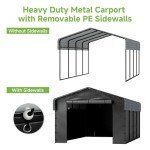 Spacious 12'x20' Heavy Duty Metal Carport
