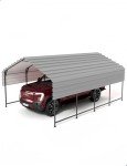 Spacious Metal Carport with Extended Side Canopy