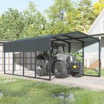 Spacious All-Metal Carport Canopy for Vehicles