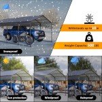 Large Heavy-Duty Metal Carport with Steel Roof