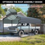 Spacious 10x15 Ft Heavy Duty Metal Carport
