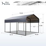 Sturdy 10x15 ft Carport for Cars and Boats