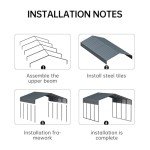 Heavy-Duty Metal Carport Canopy Shelter 10'x20