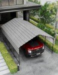 Spacious Metal Carport with Extended Side Canopy