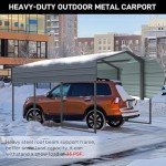 Spacious 10x15 Ft Heavy Duty Metal Carport