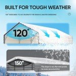Heavy Duty Metal Roof Carport Kit 12x20 ft