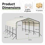 Heavy Duty 12x20 Metal Carport Canopy