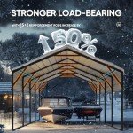 Heavy Duty Metal Roof Carport Kit 12x20 ft
