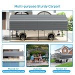 Spacious Heavy Duty Outdoor Metal Carport 13x20FT