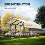 Heavy Duty Metal Roof Carport Kit 12x20 ft