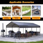 12x20 FT Heavy-Duty Metal Carport Shelter