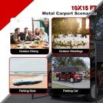 Sturdy 10x15 FT Outdoor Carport Canopy