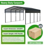Spacious Metal Carport for All Vehicle Types