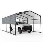 Spacious Heavy Duty Outdoor Metal Carport 13x20FT