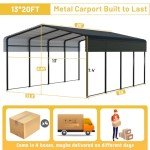 Spacious Metal Carport for Cars, Boats, and More