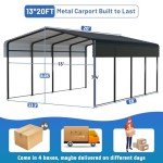 HEYTOWN 13x20 FT Heavy-Duty Metal Carport