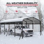 Spacious 12x20 FT Metal Carport for Vehicles