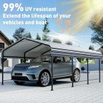 Heavy-Duty 10'x20' Metal Carport Canopy