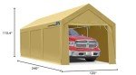 Spacious Portable Carport with Removable Sidewalls