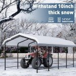 Spacious 10x20 ft Metal Carport for Vehicles