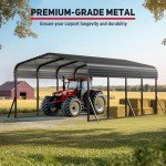 Spacious 12x20 FT Metal Carport for Vehicles