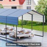 Heavy-Duty 10'x15' Carport Shelter Canopy