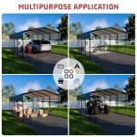 Spacious 13x20 FT Metal Carport Shelter