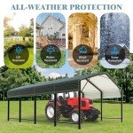 Spacious 12x20 FT Heavy Duty Metal Carport