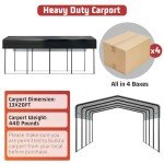 Spacious 13x20 FT Metal Carport Shelter