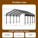 Heavy Duty Metal Carport Canopy for Outdoor Use