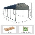 11x19FT Outdoor Metal Carport for Cars & Boats