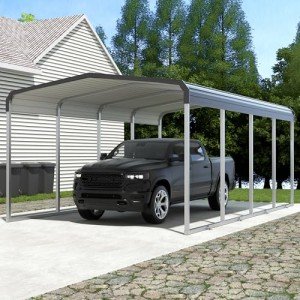 12x20 FT Heavy-Duty Metal Carport Canopy