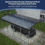 12x20 FT Heavy-Duty Metal Carport Canopy