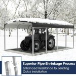 12x20 FT Heavy-Duty Metal Carport Canopy