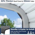 12x20 FT Heavy-Duty Metal Carport Canopy
