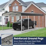 12x20 FT Heavy-Duty Metal Carport Canopy