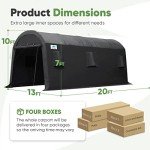 Spacious 13x20 ft Outdoor Carport Shelter